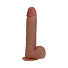 RealRock 8 in. Vibrating and Rotating Cock with Balls Regular Straight Tan