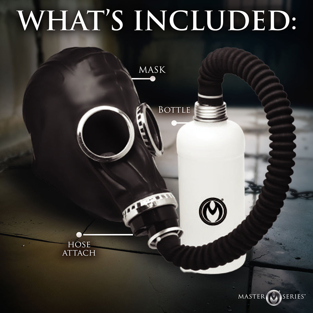 Master Series Rubber Gas Mask with Bottle