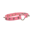 Master Series Spiked Heart Choker Pink