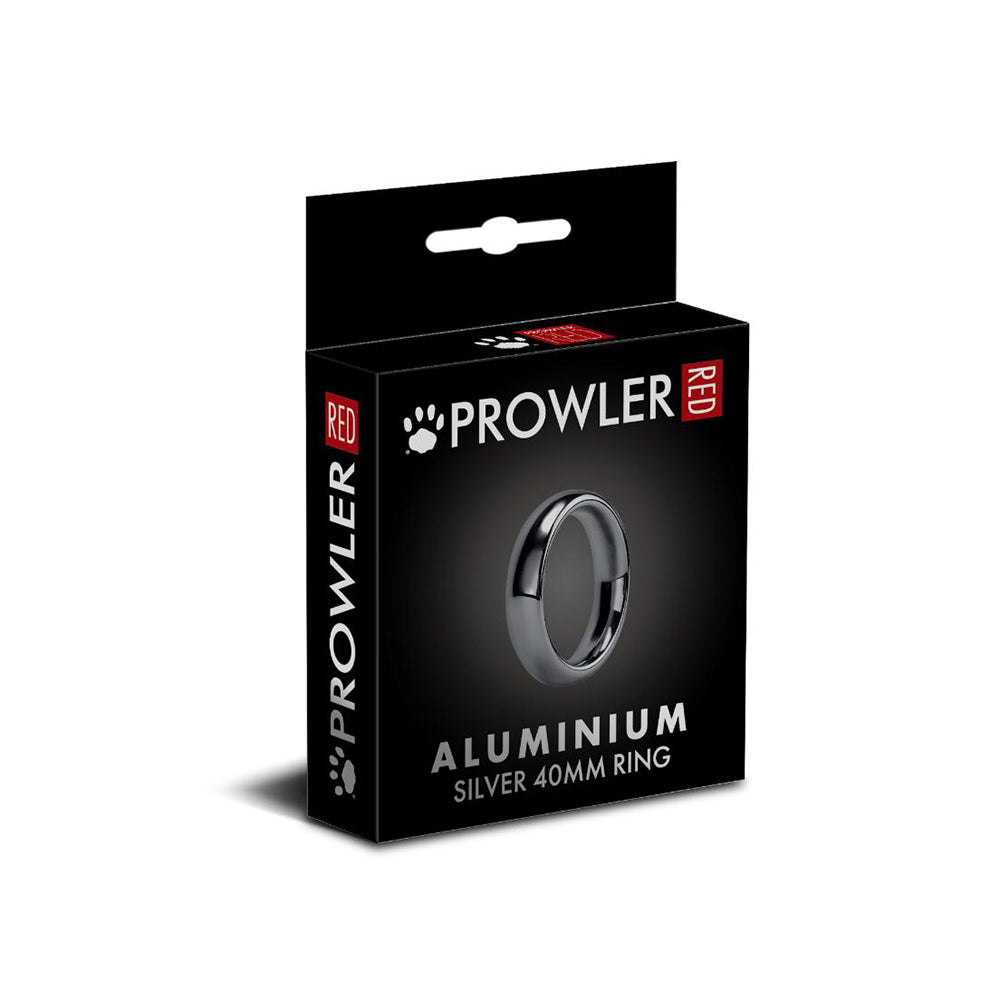 Prowler RED Aluminum Silver 40mm Ring