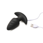BANG! Rotating & Vibrating Silicone Butt Plug with Remote Black