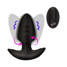 BANG! Rotating & Vibrating Silicone Butt Plug with Remote Black