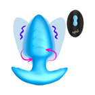 BANG! Rotating & Vibrating Silicone Butt Plug with Remote Blue
