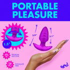 BANG! Rotating & Vibrating Silicone Butt Plug with Remote Purple