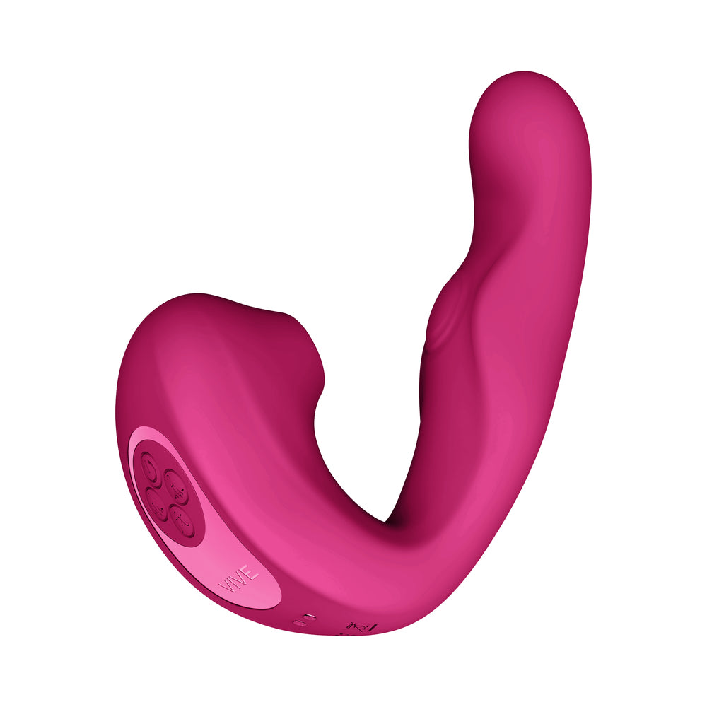 VIVE ZAKI Rechargeable Silicone Airwave Pulse Wave Vibrating G-Spot Vibrator Pink