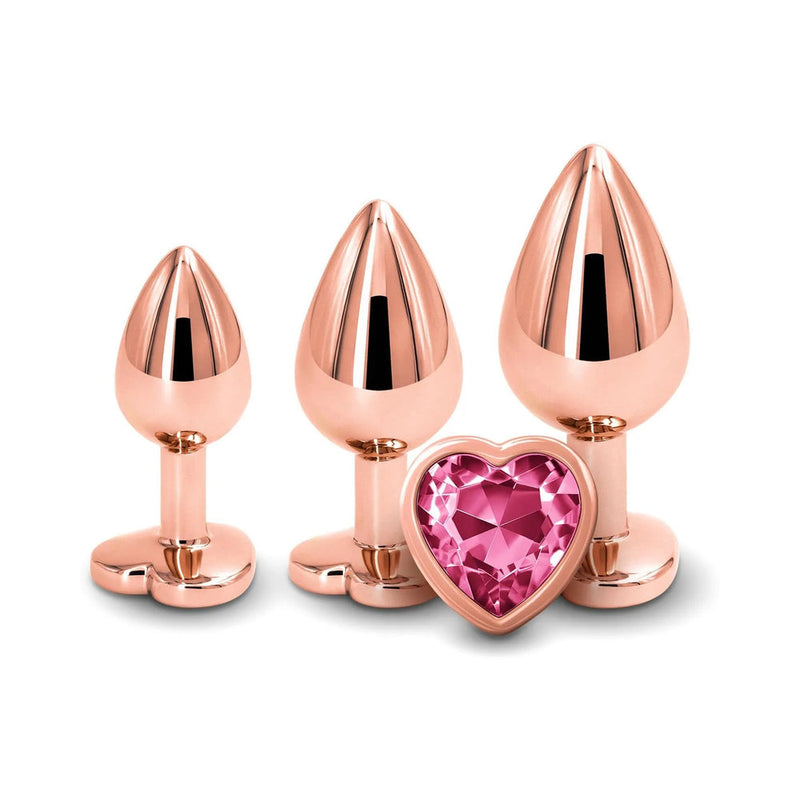 Adam & Eve Rose Gold Pink Heart Anal Plug Training Set