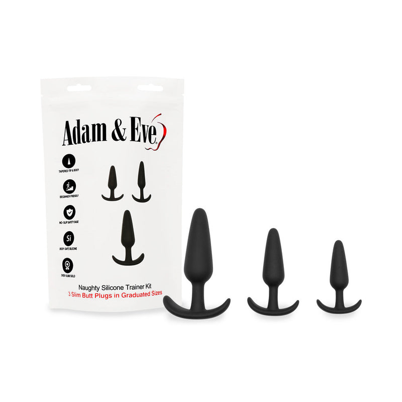 Adam & Eve Naughty Silicone Trainer Kit Black (Bag Packaging)