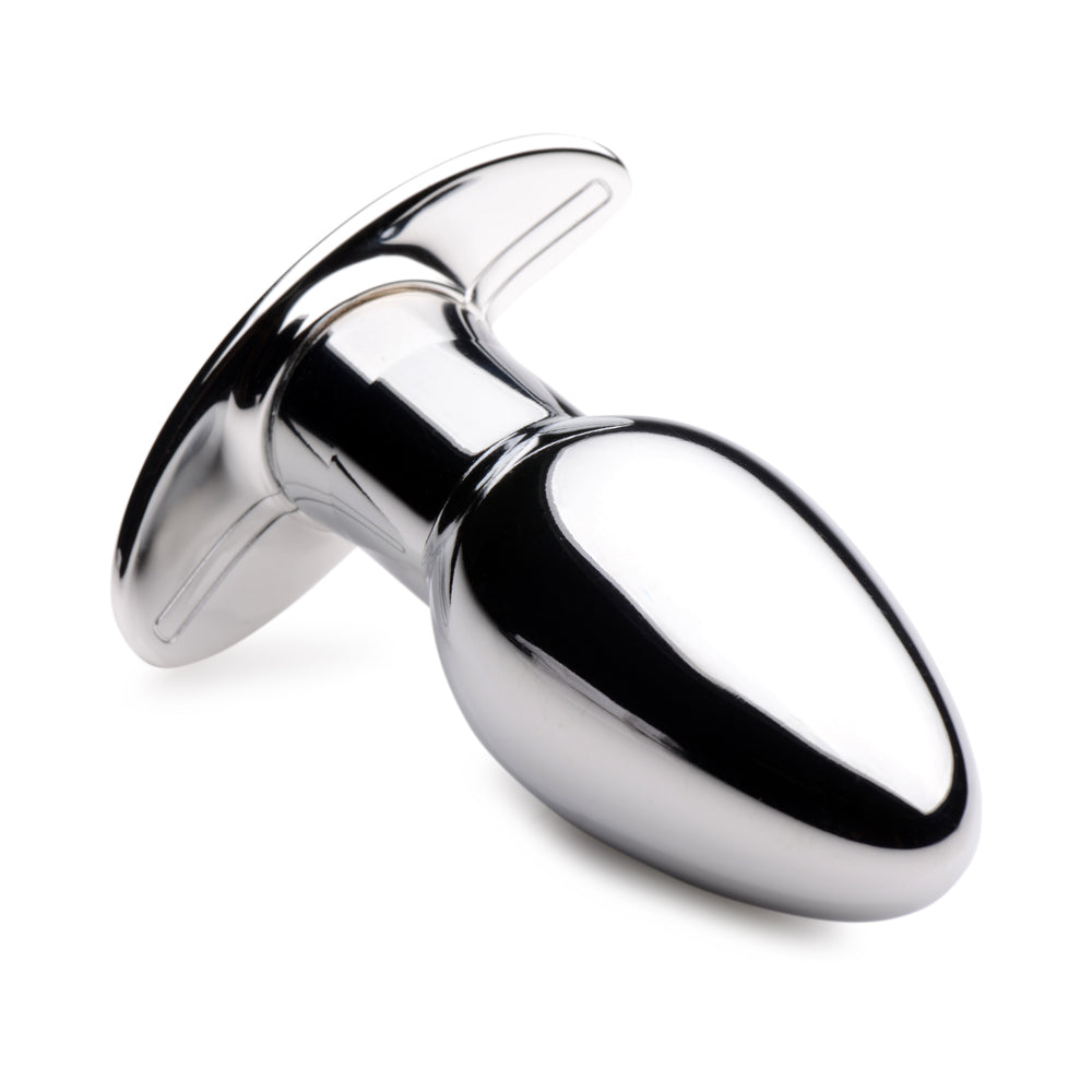 Master Series Chrome Blast 7X Rechargeable Butt Plug with Remote Small