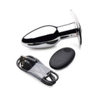 Master Series Chrome Blast 7X Rechargeable Butt Plug with Remote Small