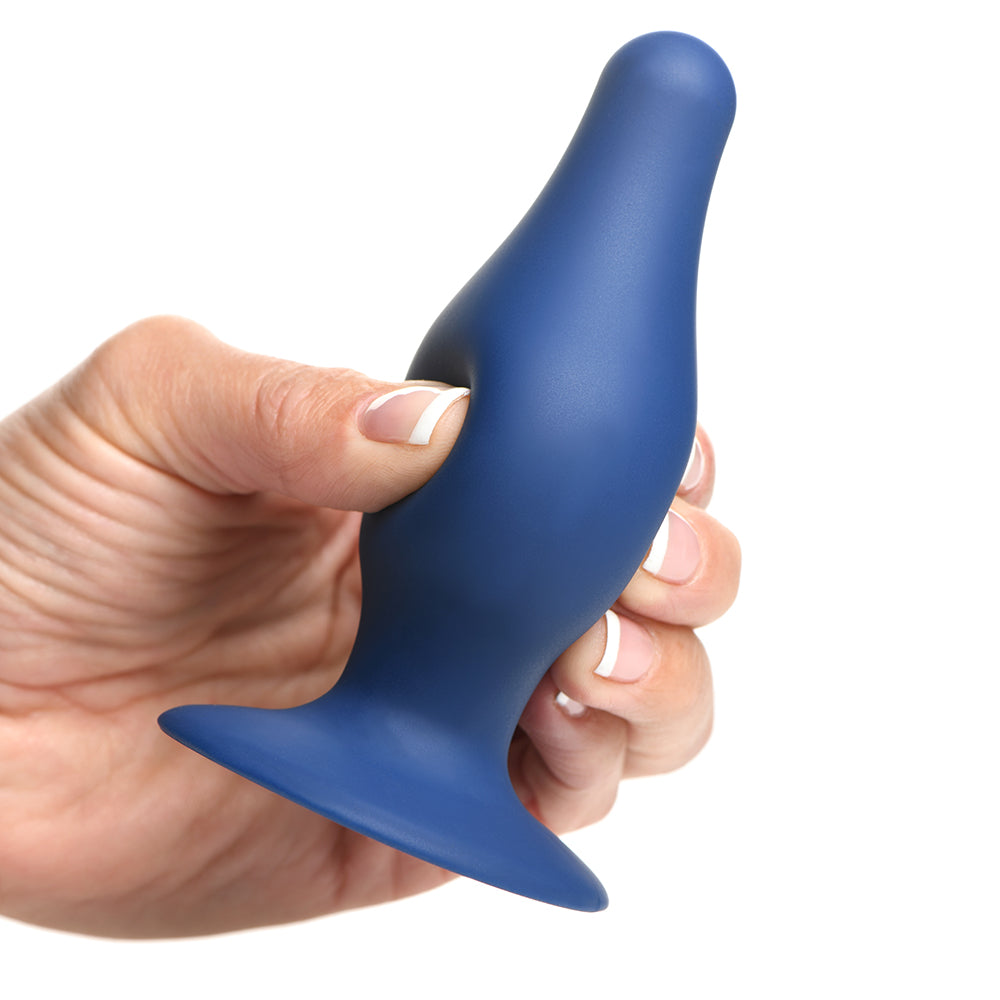 Squeeze-It Squeezable Tapered Large Anal Plug Blue