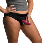 Strap U Lace Envy Crotchless Panty Harness Black 3XL