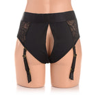 Strap U Laced Seductress Lace Crotchless Panty Harness & Garter Straps L/XL