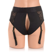 Strap U Laced Seductress Lace Crotchless Panty Harness & Garter Straps L/XL