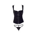 STRICT Lace-up Corset Vest & Thong L