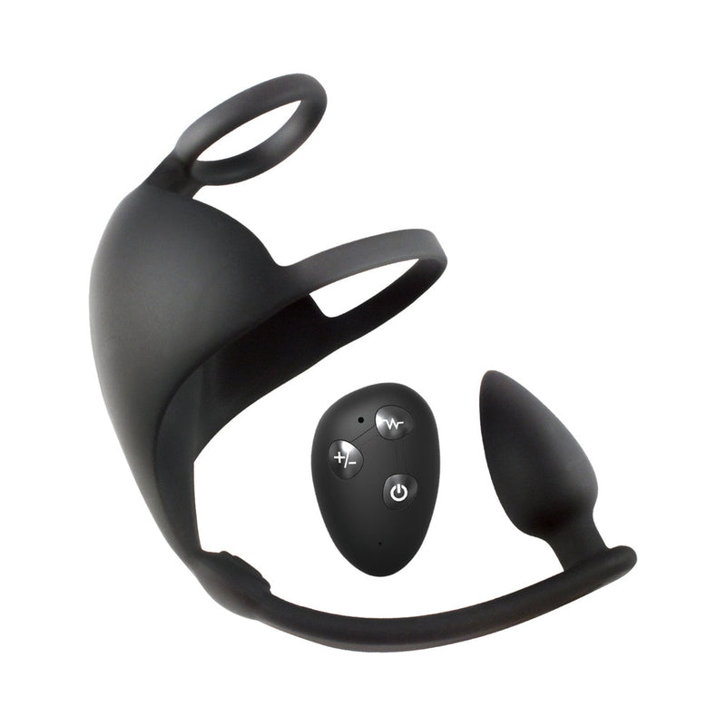 Magic Remote Scrotum Massager Plug Black