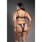 Fantasy Lingerie Domina Metallic Cage Bra with Openable Mesh Cups & Crotchless Panty Queen Size