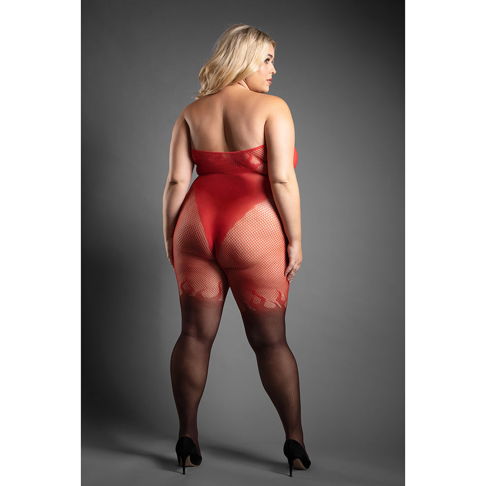 Fantasy Lingerie Sheer Eternal Flame Crotchless OmbrÃ© Bodystocking Queen Size