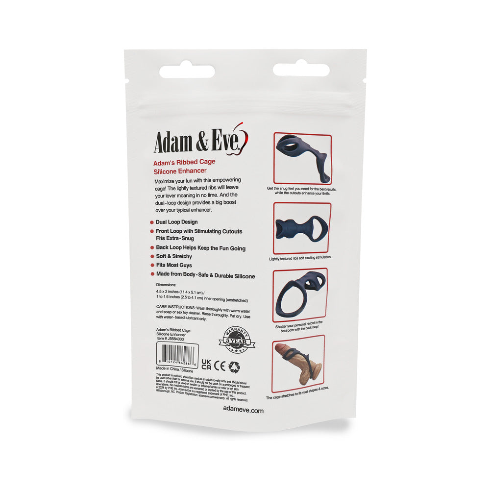 Adam & Eve Adam''s Ribbed Cage (Bag Packaging)