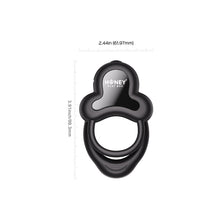 Honey Play Box Anello App-Controlled Vibrating Double Cock Ring with Clitoral Stimulator Black