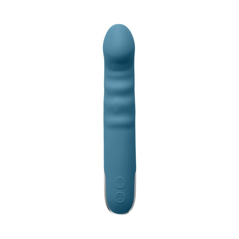 Evolved Queen Of All Trades Rechargeable Silicone Thrusting and Rotating Vibrator Teal