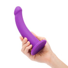 Together Tilt 6.5 in. Silicone Dildo and Harness Set Purple