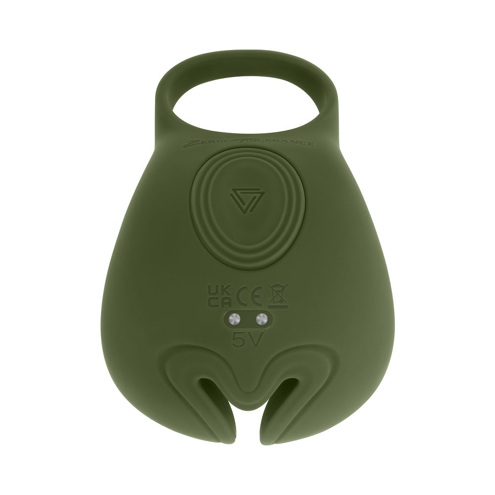 Zero Tolerance Nutty Buddy Rechargeable Cock Ring Stimulator Silicone Green