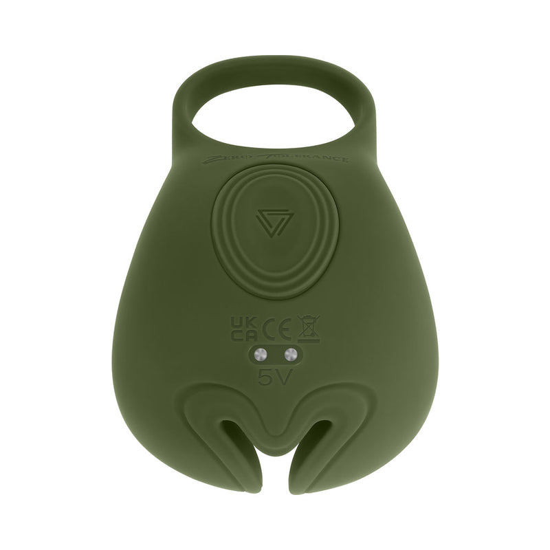 Zero Tolerance Nutty Buddy Rechargeable Cock Ring Stimulator Silicone Green