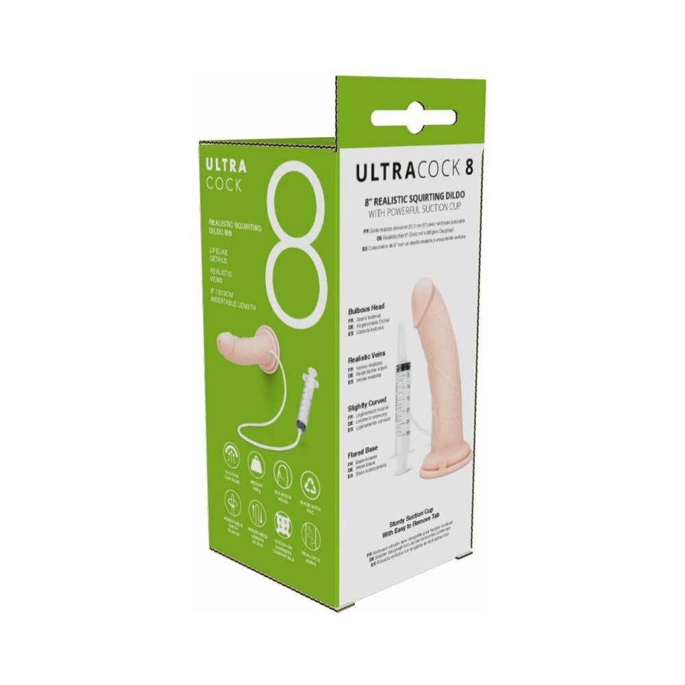 Me You Us Ultra Cock 8 in. Realistic Squirting Dildo Vanilla