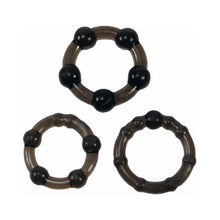 Me You Us Easy Squeeze 3-Piece Cockring Set Black