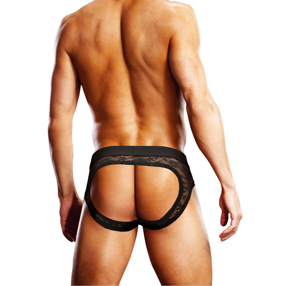 Prowler Lace Open Brief Black L
