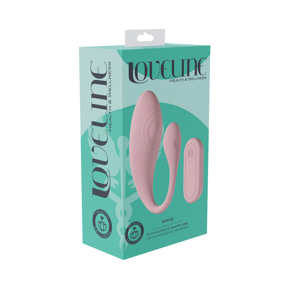 LoveLine Wave C-shape Vibe Waterproof Remote Pink