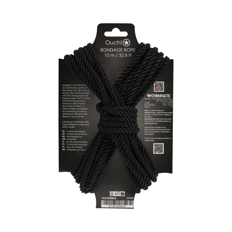 Ouch! Bondage Rope 10 m Nylon Black