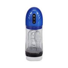 PUMPED SonicPull Masturbator Suction Vibration Multimedia Enhanced Metallic Blue