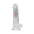 RealRock Wireless Rechargeable Remote Control LED Vibrating 6 in. Dildo with Balls Clear