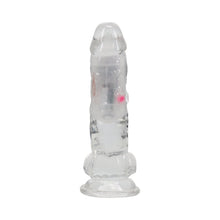 RealRock Wireless Rechargeable Remote Control LED Vibrating 6 in. Dildo with Balls Clear