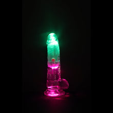 RealRock Wireless Rechargeable Remote Control LED Vibrating 6 in. Dildo with Balls Clear