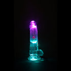 RealRock Wireless Rechargeable Remote Control LED Vibrating 6 in. Dildo with Balls Clear