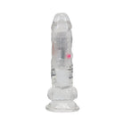 RealRock Wireless Rechargeable Remote Control LED Vibrating 6 in. Dildo with Balls Clear