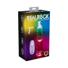 RealRock Wireless Rechargeable Remote Control LED Vibrating 7 in. Dildo Clear