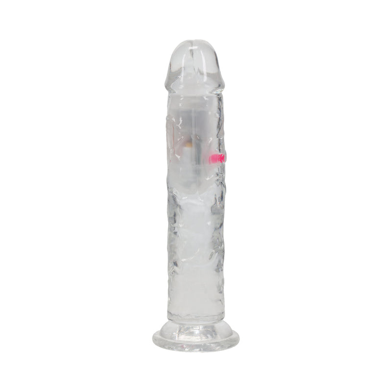 RealRock Wireless Rechargeable Remote Control LED Vibrating 7 in. Dildo Clear