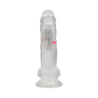 RealRock Wireless Rechargeable Remote Control LED Vibrating 7 in. Dildo with Balls Clear