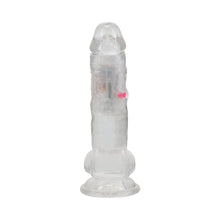 RealRock Wireless Rechargeable Remote Control LED Vibrating 7 in. Dildo with Balls Clear