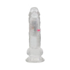 RealRock Wireless Rechargeable Remote Control LED Vibrating 7 in. Dildo with Balls Clear