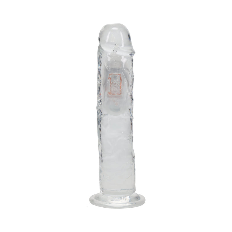 RealRock Wireless Rechargeable Remote Control LED Vibrating 8 in. Dildo Clear