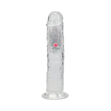 RealRock Wireless Rechargeable Remote Control LED Vibrating 8 in. Dildo Clear