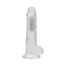 RealRock Wireless Rechargeable Remote Control LED Vibrating 8 in. Dildo with Balls Clear
