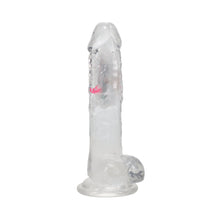 RealRock Wireless Rechargeable Remote Control LED Vibrating 8 in. Dildo with Balls Clear