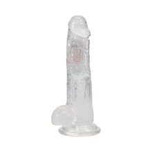 RealRock Wireless Rechargeable Remote Control LED Vibrating 8 in. Dildo with Balls Clear