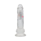 RealRock Wireless Rechargeable Remote Control LED Vibrating 8 in. Dildo with Balls Clear