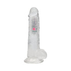 RealRock Wireless Rechargeable Remote Control LED Vibrating 8 in. Dildo with Balls Clear